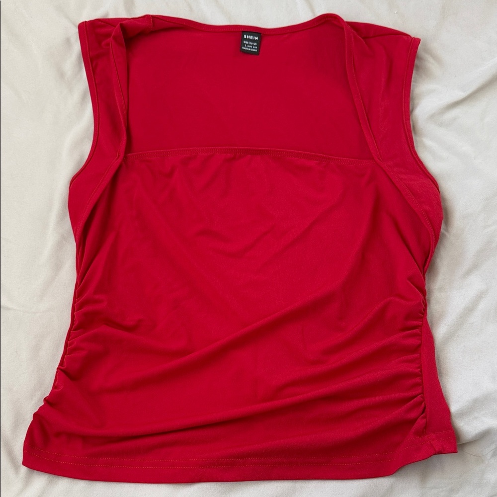 SHEIN Bold Red Sleeveless Tank Top